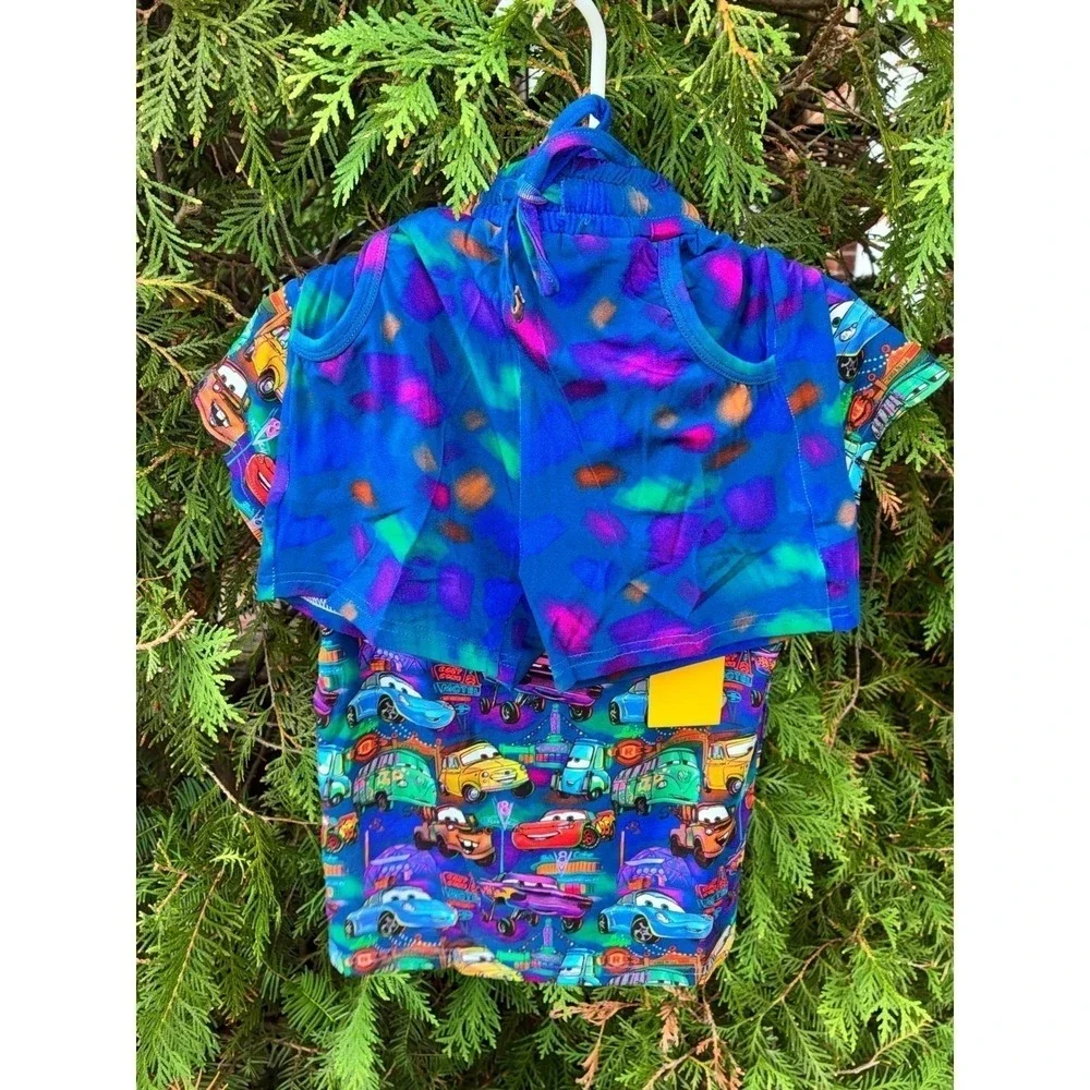Serial Bamboo Neon Cars 9/10T Daywear Set NWT